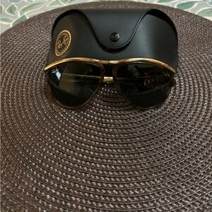 Ray-Ban Olympian Aviator Sunglasses with Tortoise Frame and Green Lenses